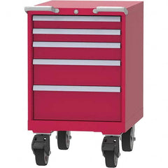 LISTA - 5 Drawer, 99 Compartment Bright Blue Steel Modular Storage Cabinet - Exact Industrial Supply