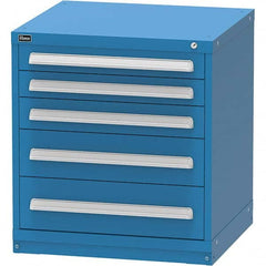 Vidmar - 5 Drawer Bright Blue Steel Modular Storage Cabinet - Exact Industrial Supply