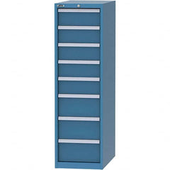 LISTA - 8 Drawer, 45 Compartment Bright Blue Steel Modular Storage Cabinet - Exact Industrial Supply