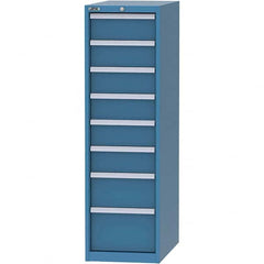 LISTA - 8 Drawer, 45 Compartment Bright Blue Steel Modular Storage Cabinet - Exact Industrial Supply