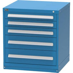 Vidmar - 5 Drawer Bright Blue Steel Modular Storage Cabinet - Exact Industrial Supply