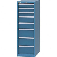 LISTA - 8 Drawer, 45 Compartment Bright Blue Steel Modular Storage Cabinet - Exact Industrial Supply