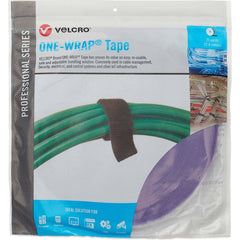 Velcro Brand - Cable Ties; Cable Tie Type: Reusable Cable Tie ; Material: Hook and Loop ; Color: Purple ; Overall Length (Feet): 75 ; Overall Length (Decimal Inch): 300.00000 ; Maximum Bundle Diameter (Inch): 0.75 - Exact Industrial Supply