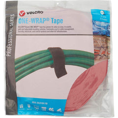 Velcro Brand - Cable Ties; Cable Tie Type: Reusable Cable Tie ; Material: Hook and Loop ; Color: Red ; Overall Length (Feet): 75 ; Overall Length (Decimal Inch): 300.00000 ; Maximum Bundle Diameter (Inch): 1 - Exact Industrial Supply
