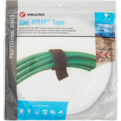 Velcro Brand - Cable Ties; Cable Tie Type: Reusable Cable Tie ; Material: Hook and Loop ; Color: White ; Overall Length (Feet): 75 ; Overall Length (Decimal Inch): 300.00000 ; Maximum Bundle Diameter (Inch): 0.75 - Exact Industrial Supply
