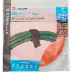 Velcro Brand - Cable Ties; Cable Tie Type: Reusable Cable Tie ; Material: Hook and Loop ; Color: Orange ; Overall Length (Feet): 75 ; Overall Length (Decimal Inch): 300.00000 ; Maximum Bundle Diameter (Inch): 0.5 - Exact Industrial Supply