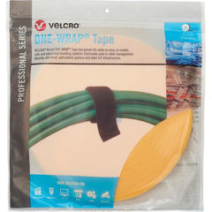 Velcro Brand - Cable Ties; Cable Tie Type: Reusable Cable Tie ; Material: Hook and Loop ; Color: Yellow ; Overall Length (Feet): 75 ; Overall Length (Decimal Inch): 300.00000 ; Maximum Bundle Diameter (Inch): 0.75 - Exact Industrial Supply