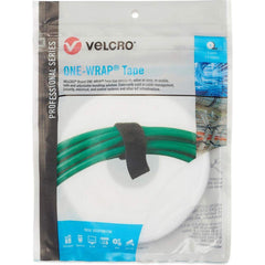 Velcro Brand - Cable Ties; Cable Tie Type: Reusable Cable Tie ; Material: Hook and Loop ; Color: White ; Overall Length (Feet): 15 ; Overall Length (Decimal Inch): 180.00000 ; Maximum Bundle Diameter (Inch): 0.5 - Exact Industrial Supply