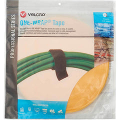 Velcro Brand - Cable Ties; Cable Tie Type: Reusable Cable Tie ; Material: Hook and Loop ; Color: Yellow ; Overall Length (Feet): 75 ; Overall Length (Decimal Inch): 300.00000 ; Maximum Bundle Diameter (Inch): 0.5 - Exact Industrial Supply