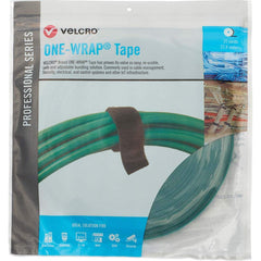 Velcro Brand - Cable Ties; Cable Tie Type: Reusable Cable Tie ; Material: Hook and Loop ; Color: Green ; Overall Length (Feet): 75 ; Overall Length (Decimal Inch): 300.00000 ; Maximum Bundle Diameter (Inch): 0.5 - Exact Industrial Supply
