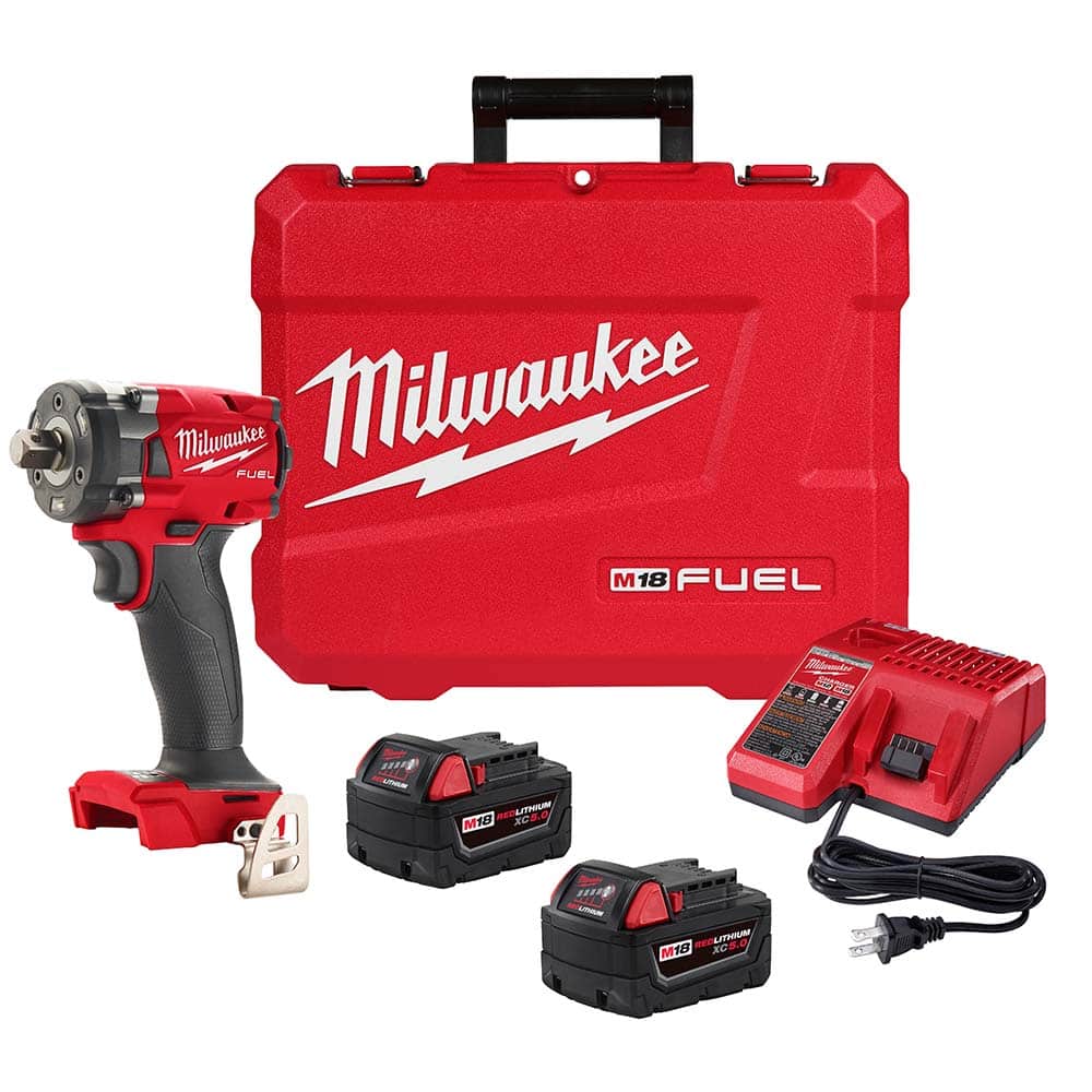 Milwaukee Tool - Cordless Impact Wrenches & Ratchets Voltage: 18.00 Drive Size (Inch): 1/2 - Exact Industrial Supply