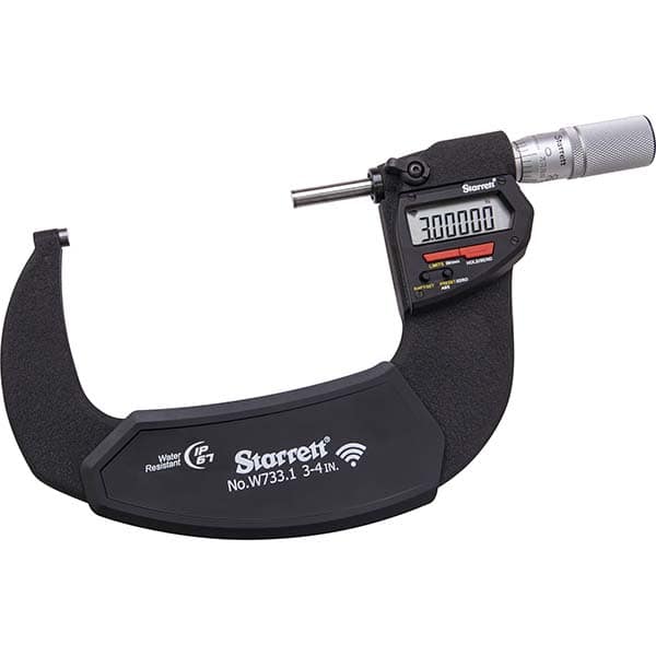 Starrett - Electronic Outside Micrometers Minimum Measurement (Decimal Inch): 3 Minimum Measurement (mm): 75.00 - Exact Industrial Supply