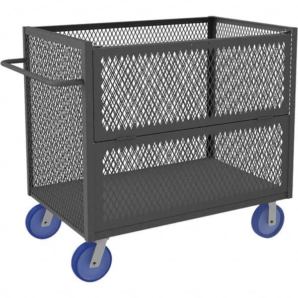 Durham - 3,600 Lb Capacity 1-Shelf 3-Sided Mesh Truck - Exact Industrial Supply