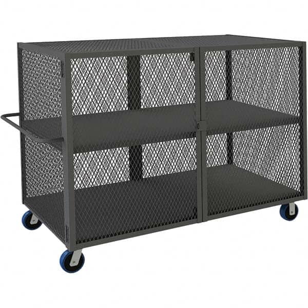 Durham - 2,000 Lb Capacity 2-Shelf Security Mesh Truck - Exact Industrial Supply