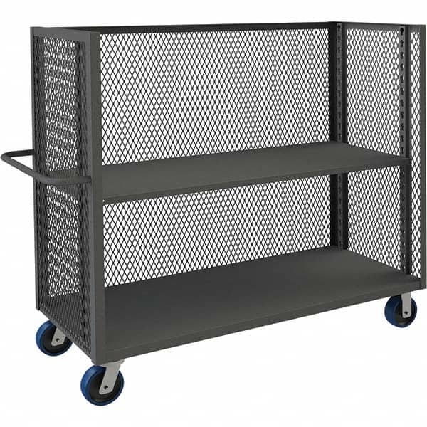 Durham - 3,000 Lb Capacity 3-Shelf 3-Sided Mesh Truck - Exact Industrial Supply