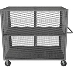 Mesh Security Truck: 2,000 lb Capacity, 2 Shelf 66-1/2″ Long, 38″ Wide, 56-7/16″ High