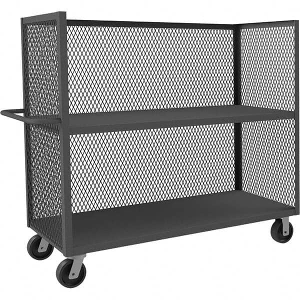 Durham - 3,000 Lb Capacity 2-Shelf 3-Sided Mesh Truck - Exact Industrial Supply