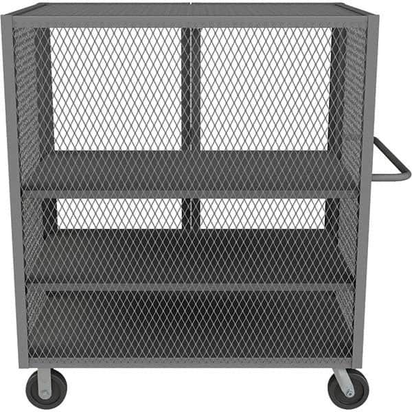 Durham - 2,000 Lb Capacity 3-Shelf Security Mesh Truck - Exact Industrial Supply