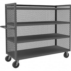 Durham - 3,000 Lb Capacity 4-Shelf 3-Sided Mesh Truck - Exact Industrial Supply