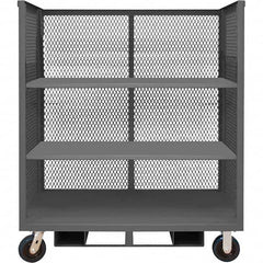 Durham - 3,600 Lb Capacity 3-Shelf 3-Sided Mesh Truck - Exact Industrial Supply