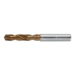 Screw Machine Length Drill Bit: 0.5079″ Dia, 140 °, Solid Carbide Coated, Right Hand Cut, Spiral Flute, Straight-Cylindrical Shank, Series DC160