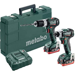 Metabo - Cordless Tool Combination Kits Voltage: 12 Tools: 1/4" Hex Compact Brushless Impact Driver; Compact Brushless Hammer Drill/Driver - Exact Industrial Supply