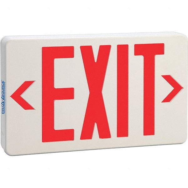 PRO-SOURCE - Illuminated Exit Signs Number of Faces: 2 Letter Color: Red - Exact Industrial Supply