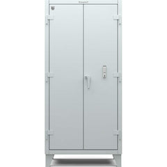 StrongHold - Storage Cabinets; Type: Locking ; Width (Inch): 36 ; Depth (Inch): 24 ; Height (Inch): 75 ; Number of Shelves: 4 ; Material: Steel - Exact Industrial Supply