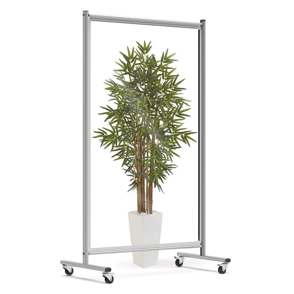 Luxor - Office Cubicle Partitions; Type: Acrylic Room Divider ; Width (Inch): 43 ; Height (Inch): 75 ; Color: Clear ; Material: Plastic/Metal ; Mount Type: No Mount - Exact Industrial Supply