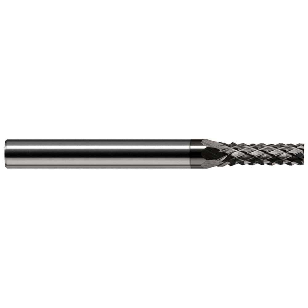 Harvey Tool - 3/32" Diam, 0.279" LOC, 1/8" Shank Diam, 7-Flute Burr-End Diamond-Pattern Router Bit - Exact Industrial Supply