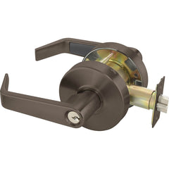 Yale - Lever Locksets; Door Thickness: 1-3/4 (Inch); Door Thickness: 1-3/4 ; Back Set: 2-3/4 (Inch); For Use With: Classroom or Utility Room Doors ; Finish/Coating: Oxidized Satin Dark Bronze (10B) ; Cylinder Type: 6 Pin Schlage C Keway, Keyed - Exact Industrial Supply