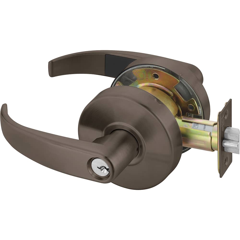 Yale - Lever Locksets; Door Thickness: 1-3/4 (Inch); Door Thickness: 1-3/4 ; Back Set: 2-3/4 (Inch); For Use With: Entrance; General Home or Office Doors ; Finish/Coating: Oxidized Satin Dark Bronze (10B) ; Cylinder Type: 6 Pin Para Keyway - Exact Industrial Supply