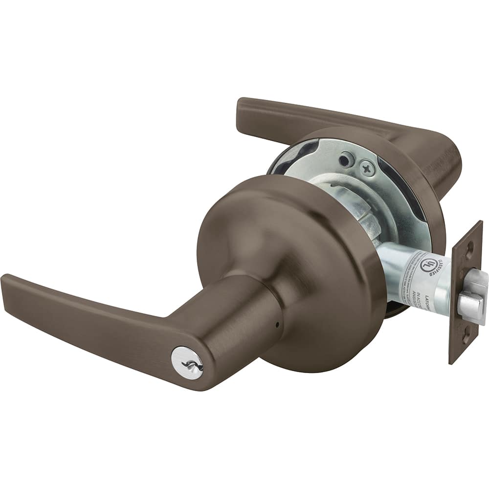 Yale - Lever Locksets; Door Thickness: 1-3/4 (Inch); Door Thickness: 1-3/4 ; Back Set: 2-3/4 (Inch); For Use With: Entrance or Office Doors ; Finish/Coating: Oxidized Satin Dark Bronze (10B) ; Cylinder Type: 6 Pin Para Keyway - Exact Industrial Supply