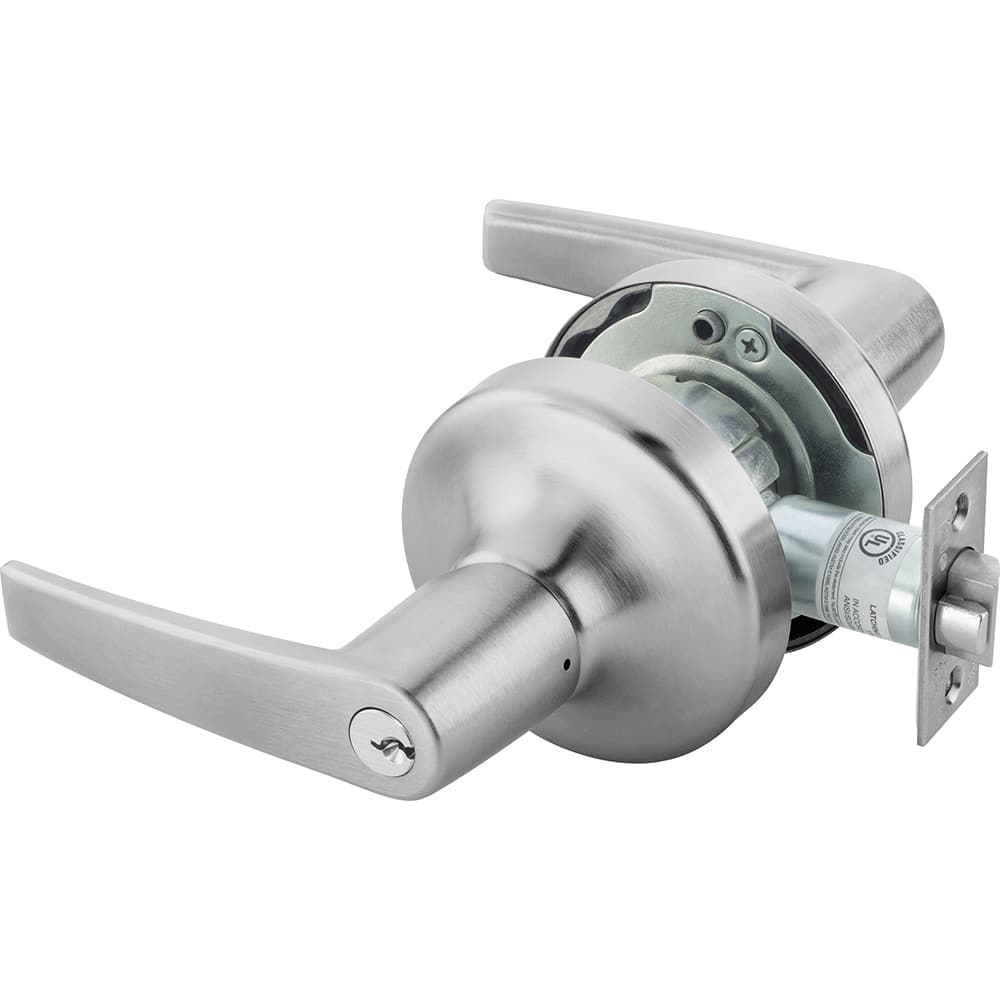 Yale - Lever Locksets; Door Thickness: 1-3/4 (Inch); Door Thickness: 1-3/4 ; Back Set: 2-3/4 (Inch); For Use With: Entrance or Office Doors ; Finish/Coating: Satin Chrome ; Cylinder Type: 6 Pin Para Keyway - Exact Industrial Supply