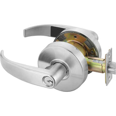 Yale - Lever Locksets; Door Thickness: 1-3/4 (Inch); Door Thickness: 1-3/4 ; Back Set: 2-3/4 (Inch); For Use With: Storeroom; Utility; Exit Doors ; Finish/Coating: Satin Chrome ; Cylinder Type: 6 Pin Schlage C Keway, Keyed - Exact Industrial Supply