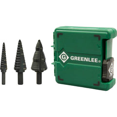 Greenlee - Drill Bit Sets; System of Measurement: Inch ; Drill Bit Material: Steel ; Drill Bit Set Type: Step Drill Bits ; Minimum Drill Bit Size (Decimal Inch): 0.5000 ; Minimum Drill Bit Size (Inch): 1/2 ; Maximum Drill Bit Size (Decimal Inch): 1.1250 - Exact Industrial Supply