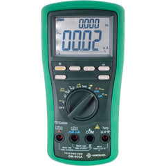 Greenlee - Multimeters; Multimeter Type: Digital ; Measures: Current; Resistance; Voltage; Capacitance; Frequency; Temperature; Continuity; Diode Test; Conductance ; CAT Rating: CAT IV ; Maximum AC Voltage: 1000 ; Maximum DC Voltage: 1000 ; Maximum AC Cu - Exact Industrial Supply