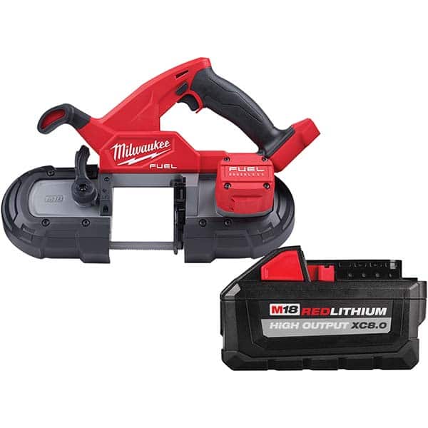 Cordless Portable Bandsaw: 18V, 35-3/8″ Blade, 480 SFPM, Round: 3-1/4″ Lithium-ion Battery Not Included