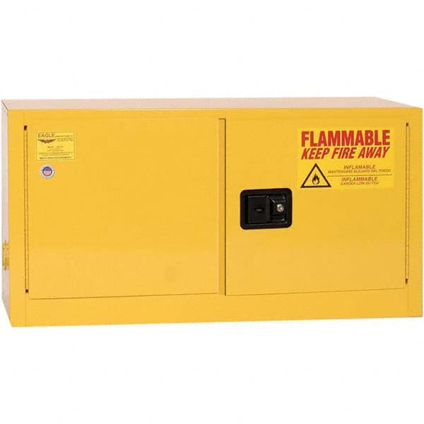 Eagle - Safety Cabinets Hazardous Chemical Type: Flammable and Combustible Liquids Color: Yellow - Exact Industrial Supply