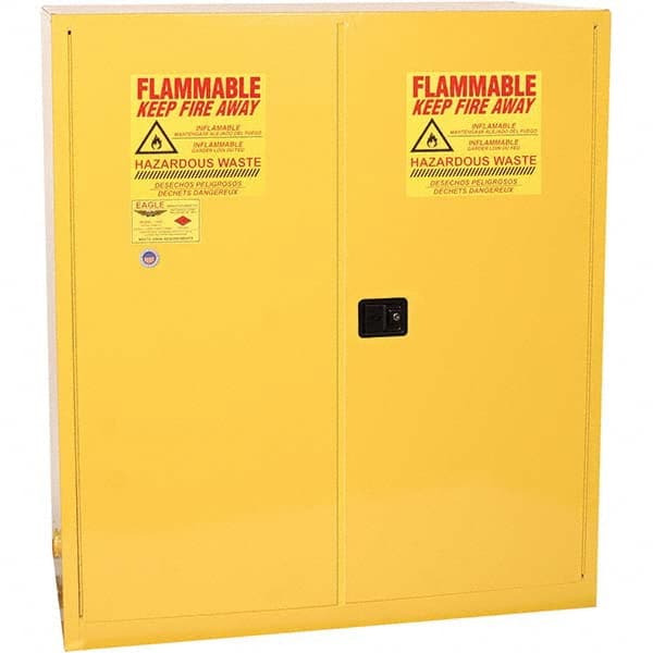 Eagle - Safety Cabinets Hazardous Chemical Type: Corrosive Chemicals Color: Yellow - Exact Industrial Supply