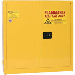 Eagle - Safety Cabinets Hazardous Chemical Type: Flammable and Combustible Liquids Color: Yellow - Exact Industrial Supply