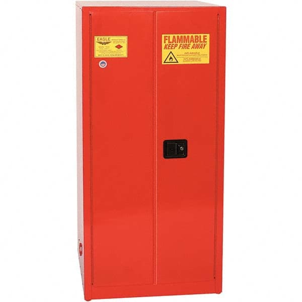 Eagle - Safety Cabinets Hazardous Chemical Type: Flammable and Combustible Liquids Color: Red - Exact Industrial Supply