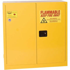 Eagle - Safety Cabinets Hazardous Chemical Type: Flammable and Combustible Liquids Color: Yellow - Exact Industrial Supply
