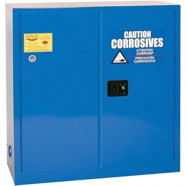 Eagle - Safety Cabinets Hazardous Chemical Type: Corrosive Chemicals Color: Royal Blue - Exact Industrial Supply