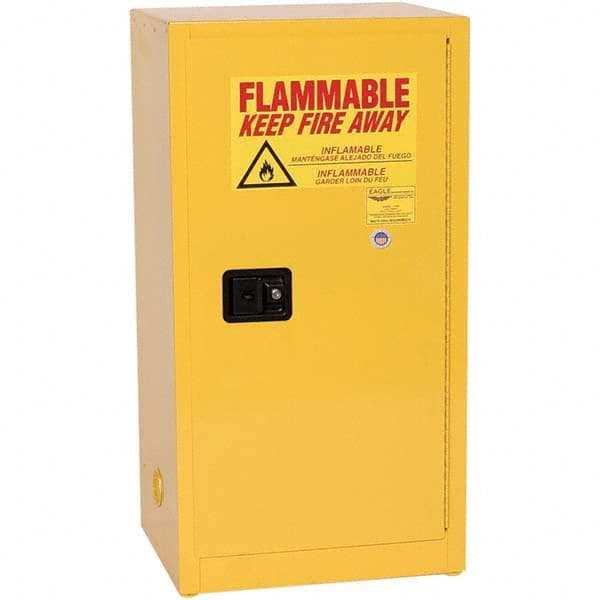 Eagle - Safety Cabinets Hazardous Chemical Type: Flammable and Combustible Liquids Color: Yellow - Exact Industrial Supply