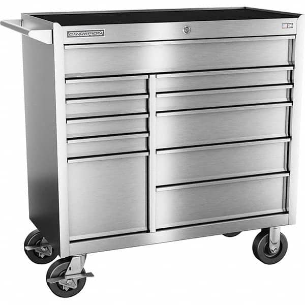 Champion Tool Storage - Tool Storage Combos & Systems Type: Wheeled Tool Cabinet Drawers Range: 10 - 15 Drawers - Exact Industrial Supply