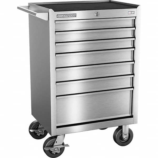 Champion Tool Storage - Tool Storage Combos & Systems Type: Wheeled Tool Cabinet Drawers Range: 5 - 9 Drawers - Exact Industrial Supply