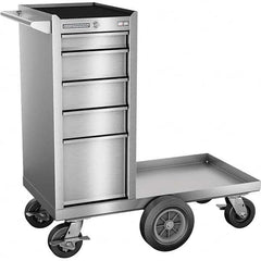 Tool Storage Combos & Systems; Type: Wheeled Tool Cabinet with Maintenance Cart; Drawers Range: 5 - 9 Drawers; Number of Pieces: 2; Width Range: 36″ - 47.9″; Depth Range: 18″ and Deeper; Height Range: 36″ - 59.9″; Color: Silver; Number of Drawers: 5; Roll