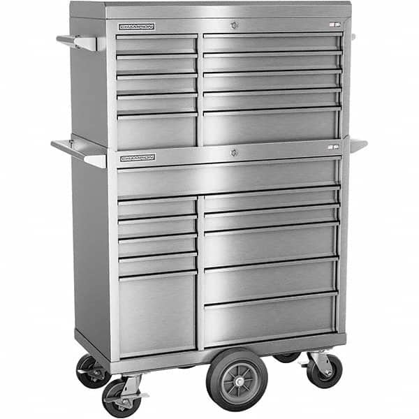 Champion Tool Storage - Tool Storage Combos & Systems Type: Top Chest/Roller Cabinet Combo with Maintenance Cart Drawers Range: 16 Drawers or More - Exact Industrial Supply