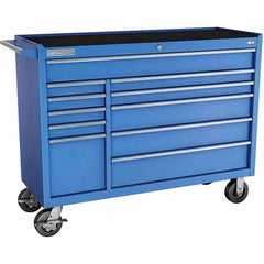 Tool Storage Combos & Systems; Type: Wheeled Tool Cabinet; Drawers Range: 10 - 15 Drawers; Number of Pieces: 1; Width Range: 48″ and Wider; Depth Range: 18″ and Deeper; Height Range: 36″ - 59.9″; Color: Blue; Number of Drawers: 11; Roller Cabinet Depth (I